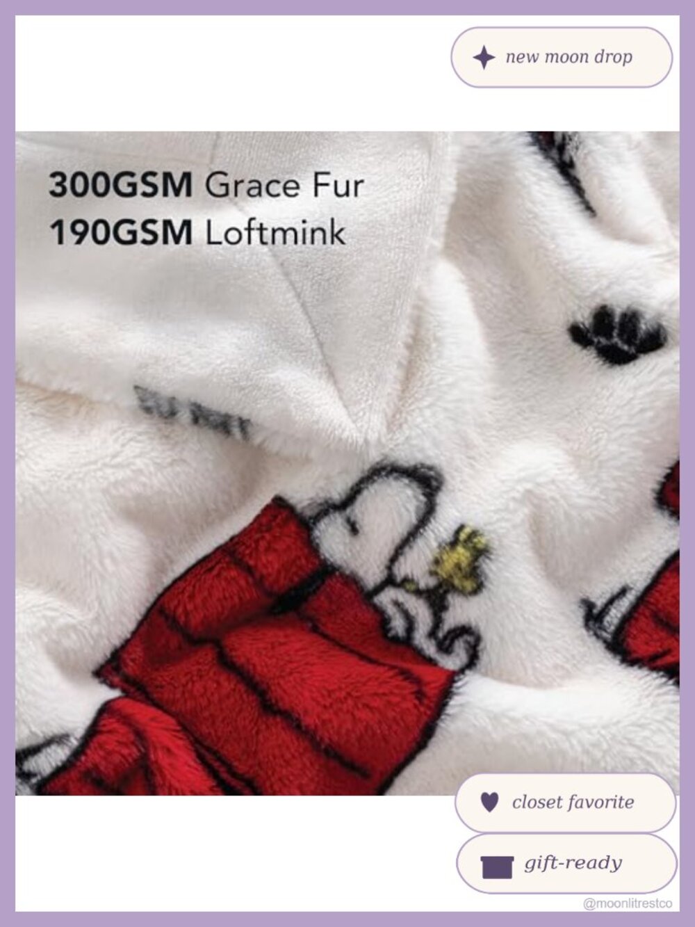 Berkshire Peanuts Snoopy Faux Rabbit Fur King Blanket Reversible Plush Cozy - Picture 2 of 6